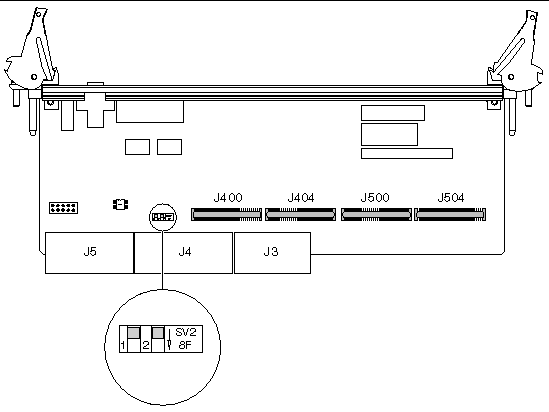 This illustration shows the swith settings for the SW301 switch.