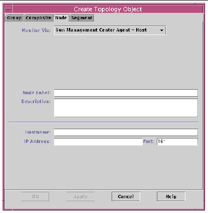 Graphic showing the Create Topology Object window.