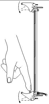 Figure showing the proper way to press down on the ejector handle.