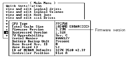 Screen capture showing the firmware version displayed.