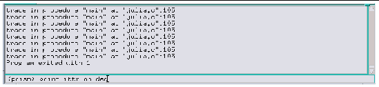 Screenshot of the command window and the history region above it.