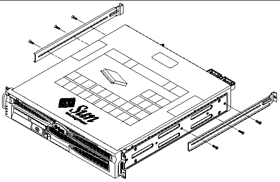 Figure showing where to install the two rear mount support brackets.