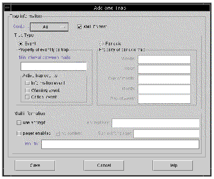 Screen capture showing the Add one Trap window.