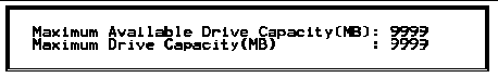 Screen capture showing Maximum Available Drive Capacity and Maximum Drive Capacity message.