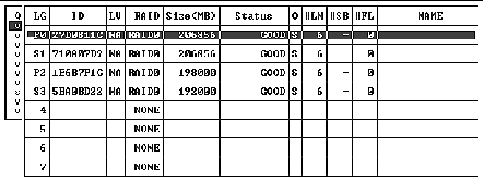 Screen capture shows a logical drive selected in the "view and edit Logical drives" window.