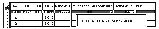 Screen capture shows a selected partition and Partition Size <MB>: 3000.