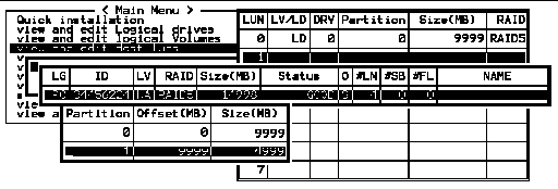 Screen capture showing the submenu that confirms the addition of the drive as an unused partition.