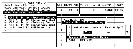 Screen capture shows the confirmation screen with "Set Access Mode to Read-Only?" prompt displayed with "Yes" chosen.