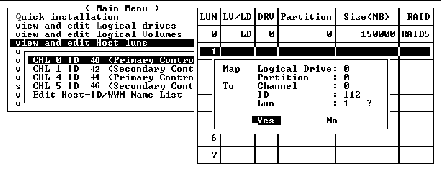 Screen capture shows settings listed in the confirmation screen with "Yes" chosen.