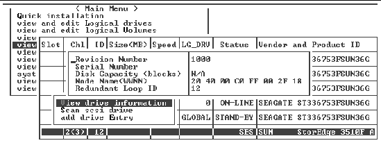 Screen capture showing enclosure information including the Node Name (WWN) worldwide name, whose last six digits represent the chassis serial number (FRU-ID)