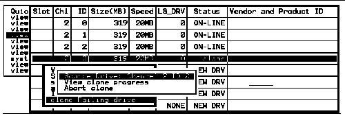Screen capture shows "Source Drive: Channel 2 ID 0" chosen.