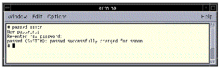 Screen capture showing an example of the passwd command on a Linux host.