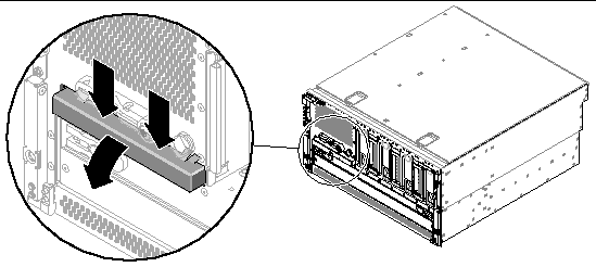 Figure showing how to remove the DVD slot cover.