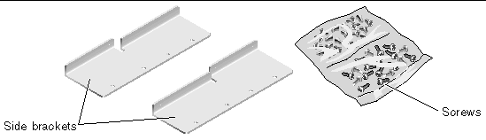 Figure showing the contents of the hardmount 23-inch two-post kit.