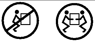 Figure showing that two people are required to lift the server.