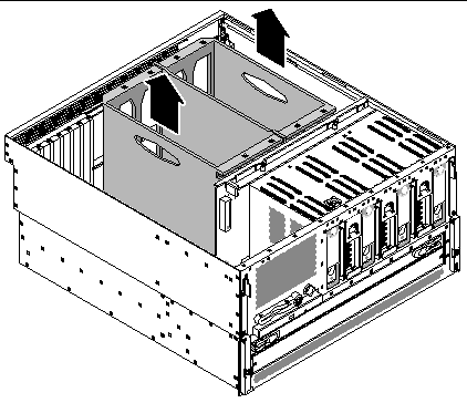 Figure showing how to remove the motherboard from the server.