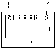 Figure shows 8-pin RJ-45 connector with Pin 1 at left and Pin 8 at right.