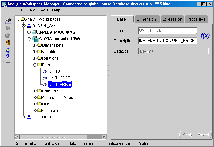 Object View in Analytic Workspace Manager